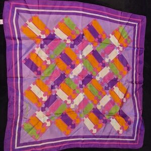 Vintage Simone Designer Rain Scarf Japan Geometric Mod Acetate